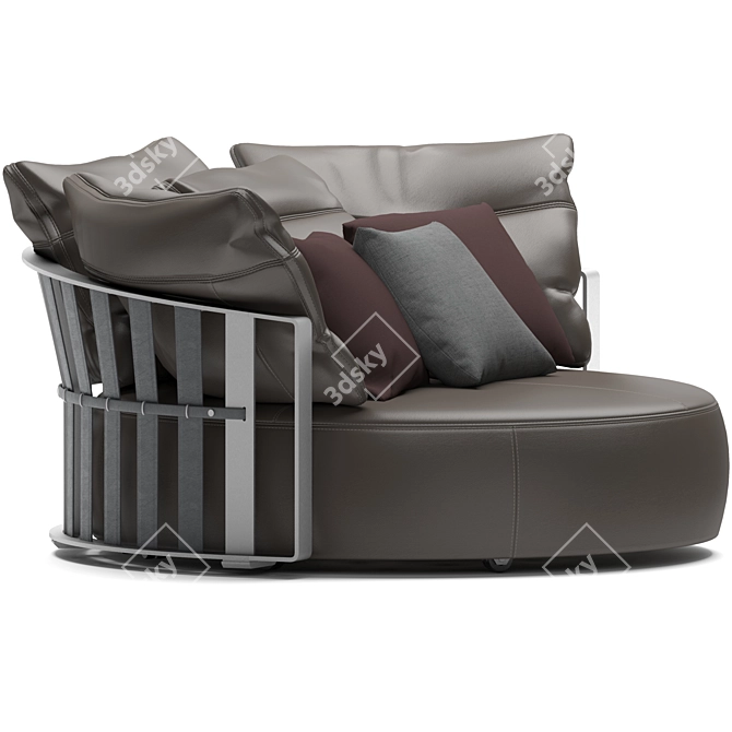 Elegant Round Scarlett Sofa 3D model image 3