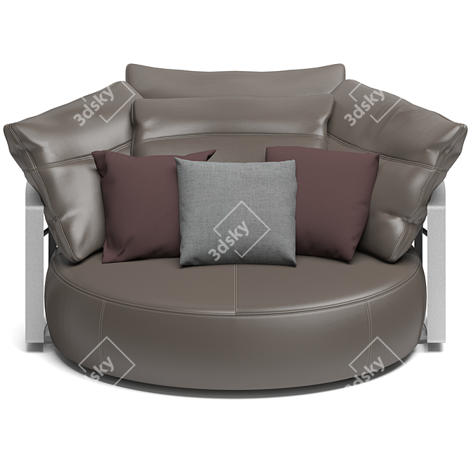 Elegant Round Scarlett Sofa 3D model image 6