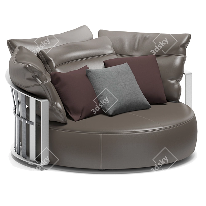 Elegant Round Scarlett Sofa 3D model image 7