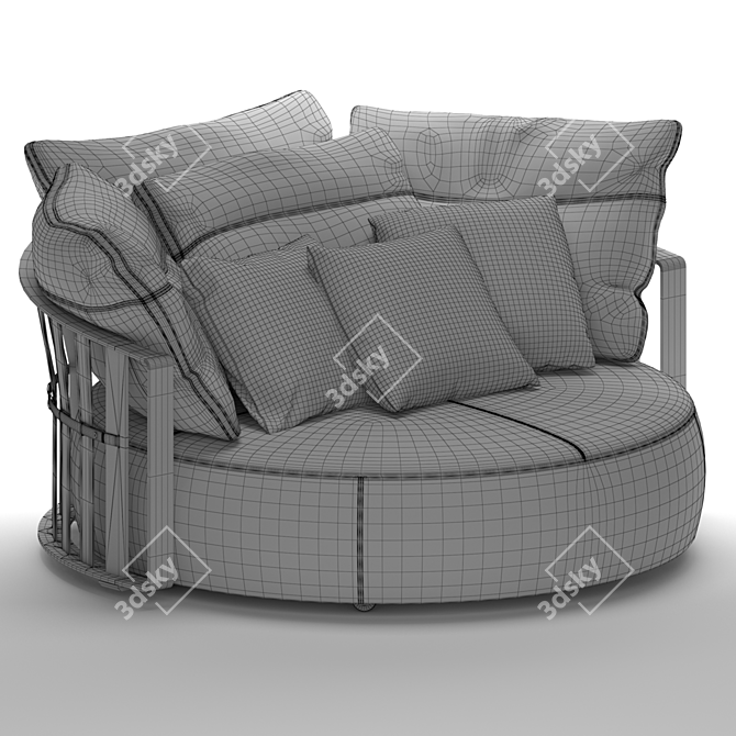 Elegant Round Scarlett Sofa 3D model image 8
