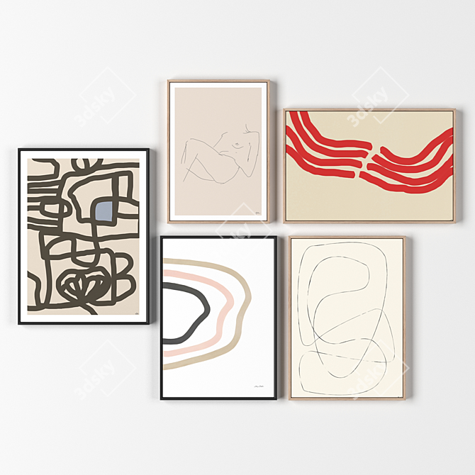 Gallery Frames Collection 5pcs 3D model image 1