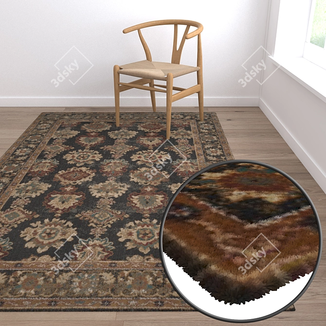 Luxury Carpet Set with High-Quality Textures 3D model image 5