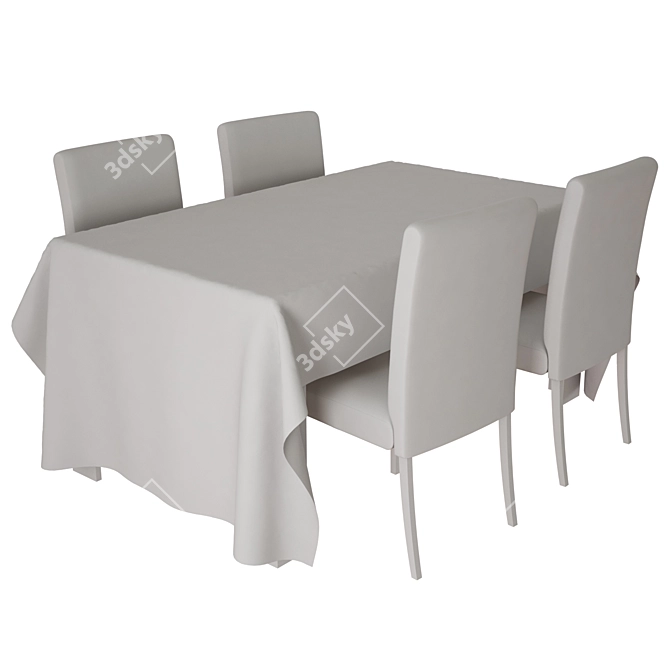 Modern Table and Chair Set 3D model image 3