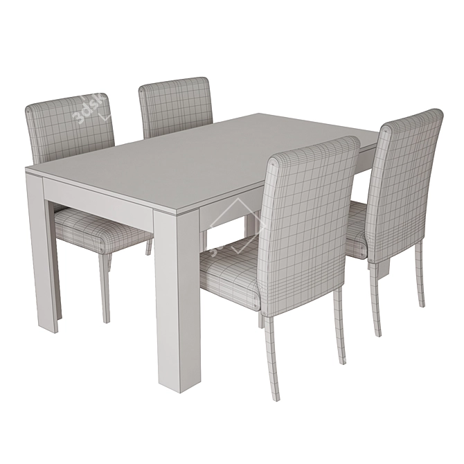 Modern Table and Chair Set 3D model image 4