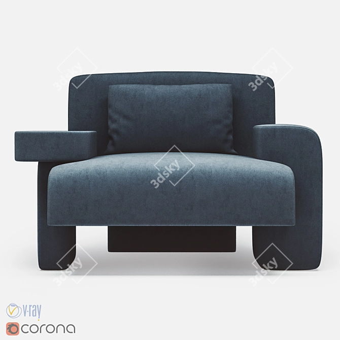 Modern Elegance: Studio Twentyseven Max Armchair 3D model image 2