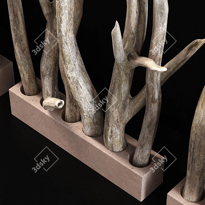 Vintage Branch Planter Wall 3D model image 3