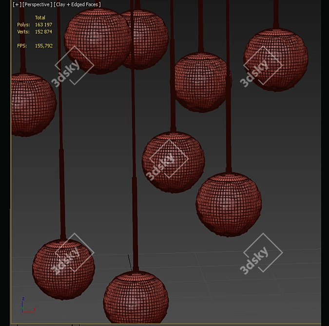 Elegant Sphere Pendant Lamp 3D model image 4