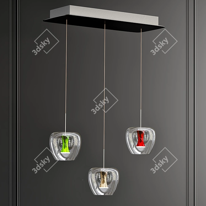 Sleek Apple Mood Pendant Light 3D model image 1