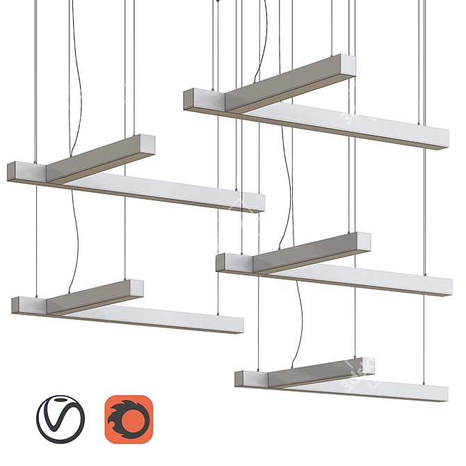 Sleek LED40 Pendant Lamp 3D model image 2