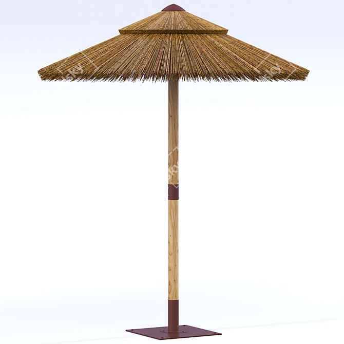 Sambesi Straw Umbrella: Stylish Shade on Sunny Days 3D model image 2