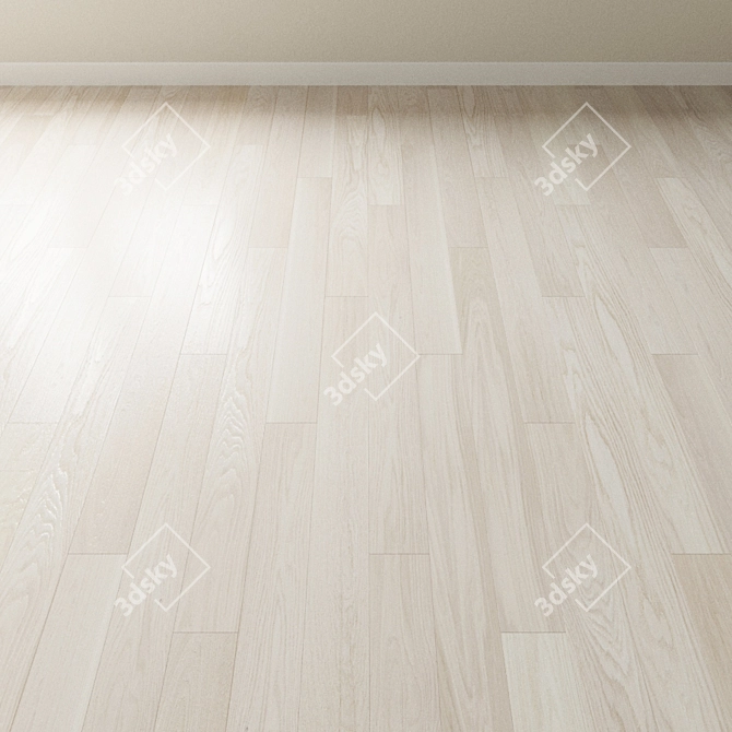 Bleached Oak Parquet Flooring 3D model image 2