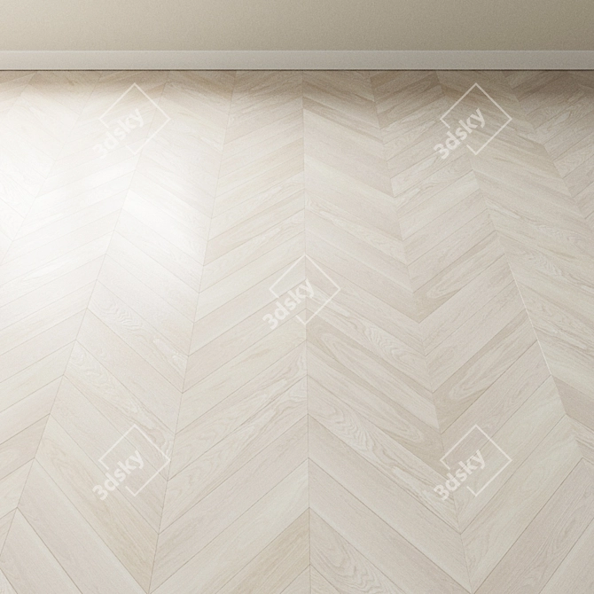 Bleached Oak Parquet Flooring 3D model image 3