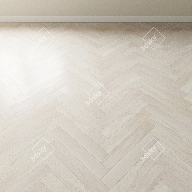 Bleached Oak Parquet Flooring 3D model image 4