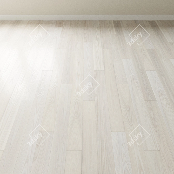 Moonlight Ash Chevron: Classic French Oak 3D model image 2