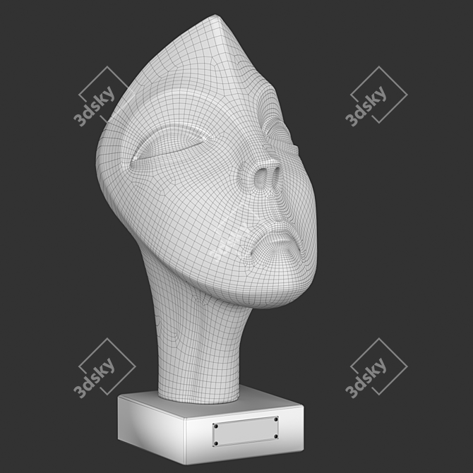 Modern Marble Female Head Figurine 3D model image 4