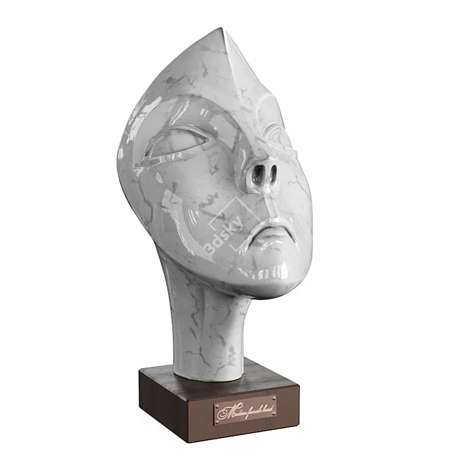 Modern Marble Female Head Figurine 3D model image 5
