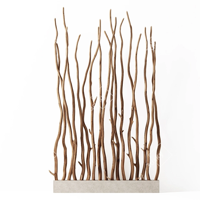 Branch Folding Screen Décor 3D model image 1