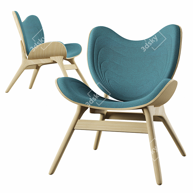 Scandi Shell Chair: Timeless Elegance 3D model image 2