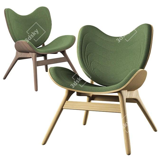 Scandi Shell Chair: Timeless Elegance 3D model image 3