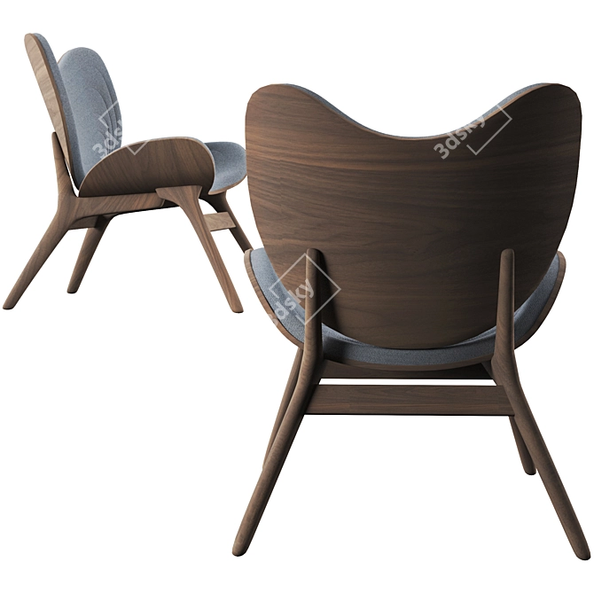 Scandi Shell Chair: Timeless Elegance 3D model image 4