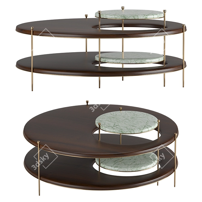 Byron Collection Center Table - Mid-Century Elegance with a Modern Twist 3D model image 1