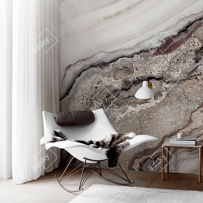 Title: Stone Surface Wallpaper | Customizable, Eco-friendly 3D model image 3