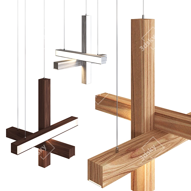 Modern LED Pendant Lamp "Cross 3D model image 6