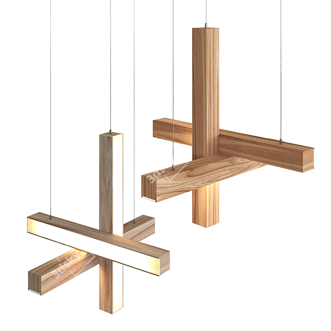 Modern LED Pendant Lamp "Cross 3D model image 7