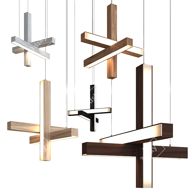 Modern LED Pendant Lamp "Cross 3D model image 8