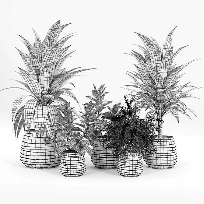 Minimalist Tula Planter Set 3D model image 5