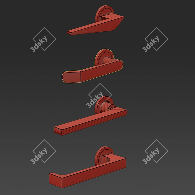 Sleek Door Handle Set: Fratelli Catinni 3D model image 2