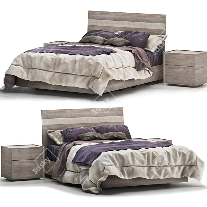 Nizza Italian Bed: Luxury and Elegance 3D model image 2