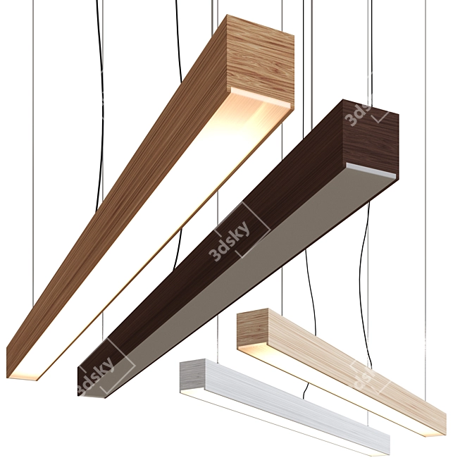 Sleek LED Pendant Lamp 3D model image 8