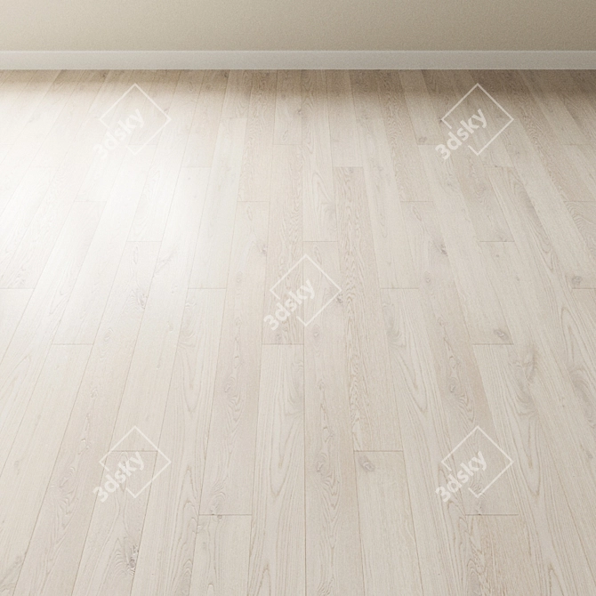 Snowdrop Bleached Oak Parquet 3D model image 2