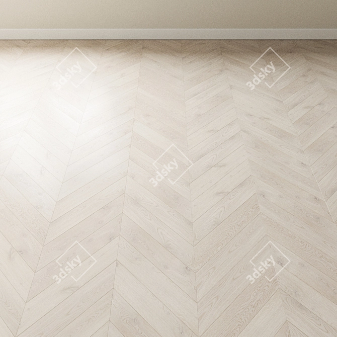 Snowdrop Bleached Oak Parquet 3D model image 3