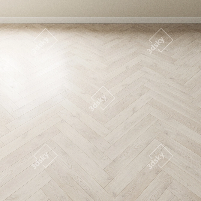 Snowdrop Bleached Oak Parquet 3D model image 4