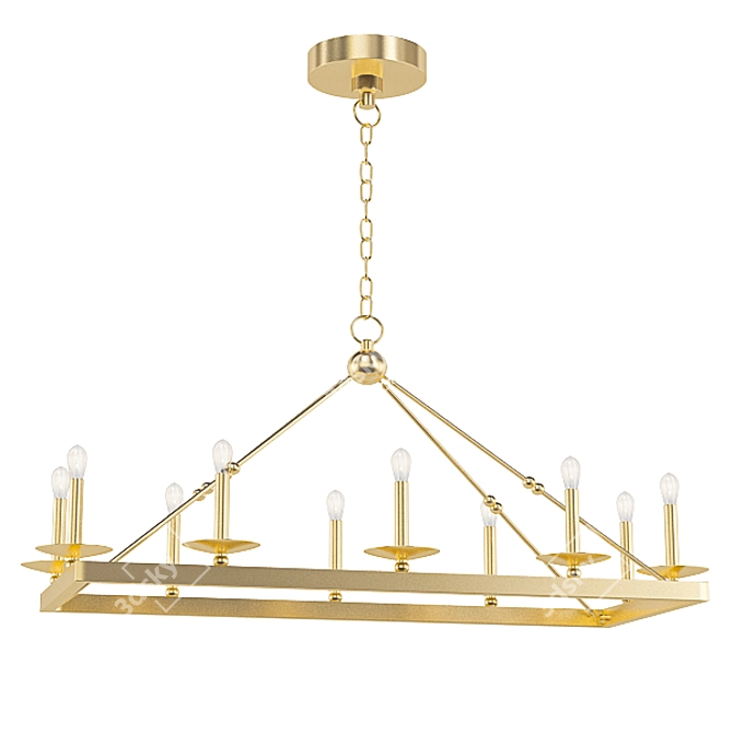 Contemporary Glass Chandelier Set 3D model image 2