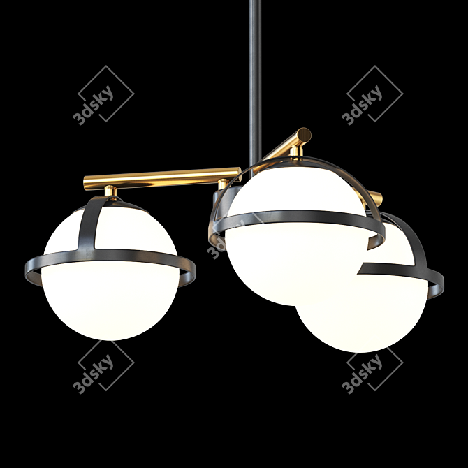 Dayana 3-Light Glass Pendant 3D model image 3