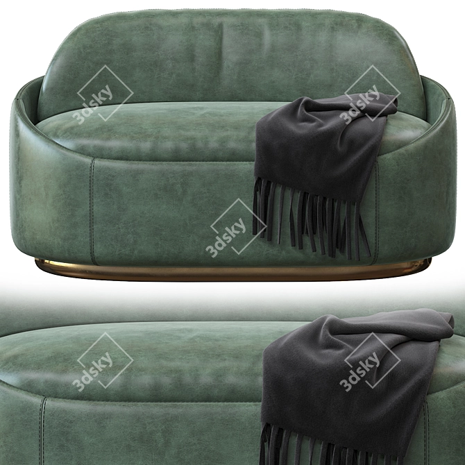 Luxury Velvet and Leather Sofa 3D model image 3