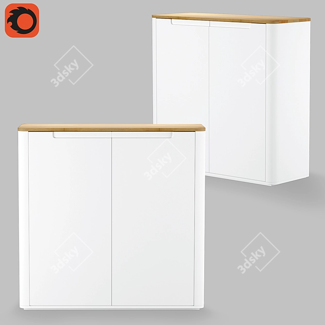 Modern Shoe Cabinet with 2 Doors - Stolico 3D model image 6