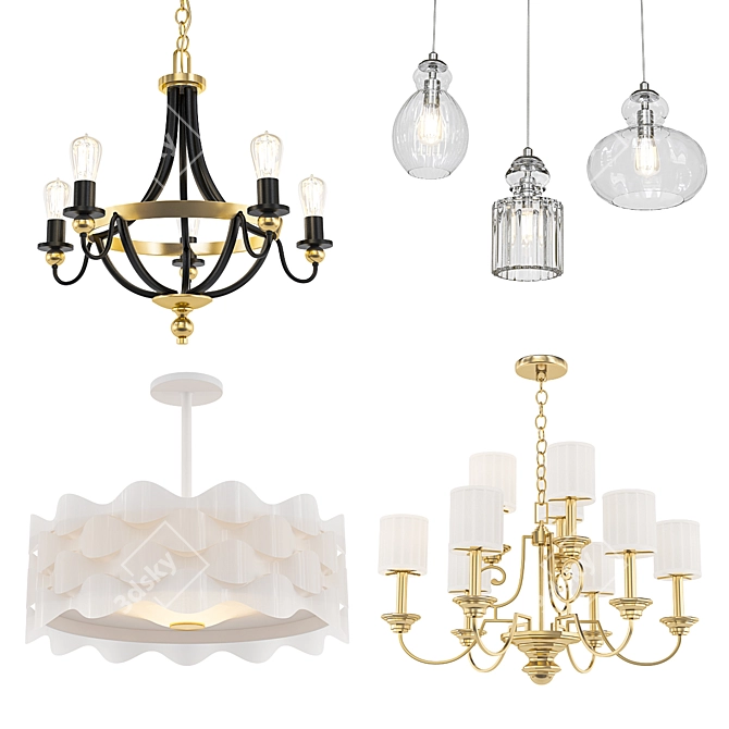 Modern Chandelier Collection 3D model image 1