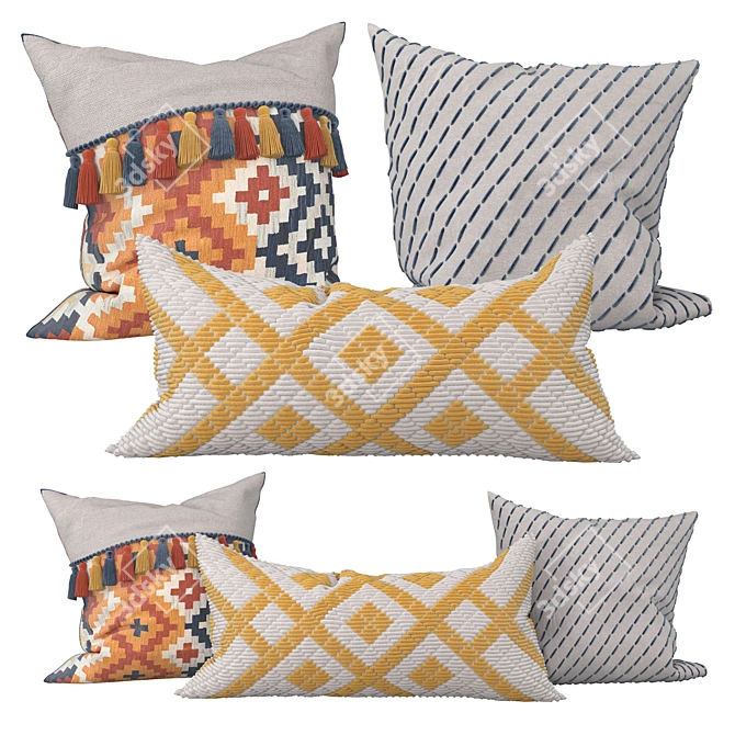 Bohemian Bliss Cushion Set 3D model image 1