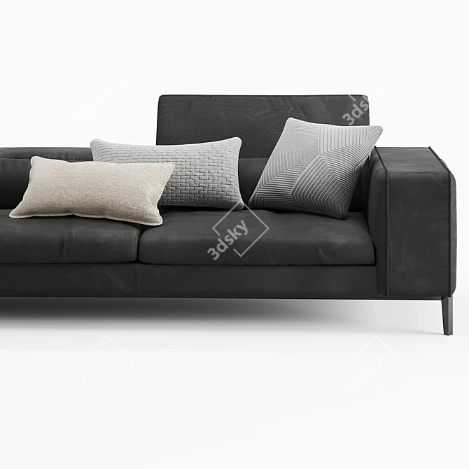 Luxury Italian Leather Sofa 3D model image 2