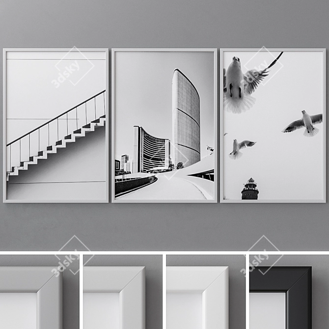 Versatile 4-Color Photo Frames: Set of 30 3D model image 1