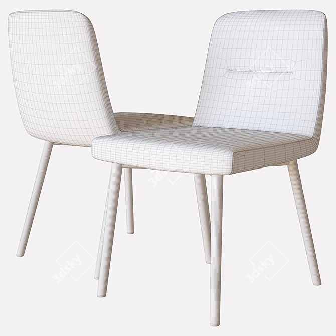 Elegant Flavin Chair by Minotti 3D model image 3