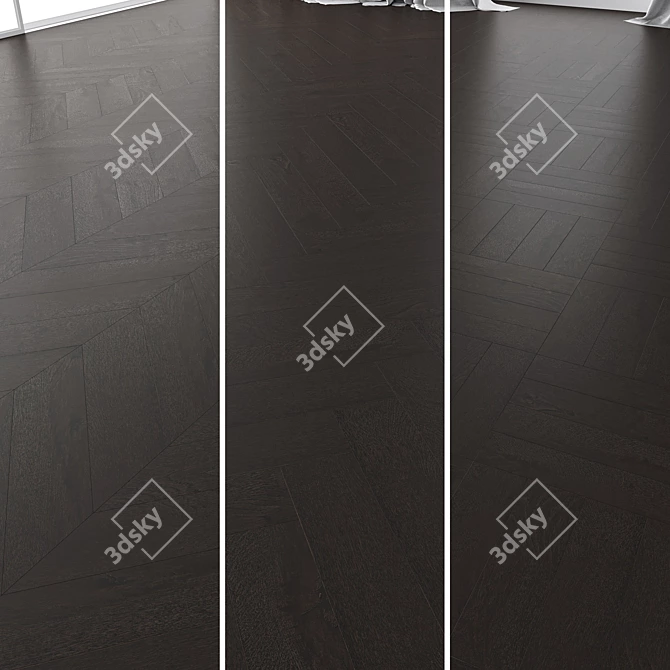 Premium Oak Parquet Set 4 - Black WWL 3D model image 1