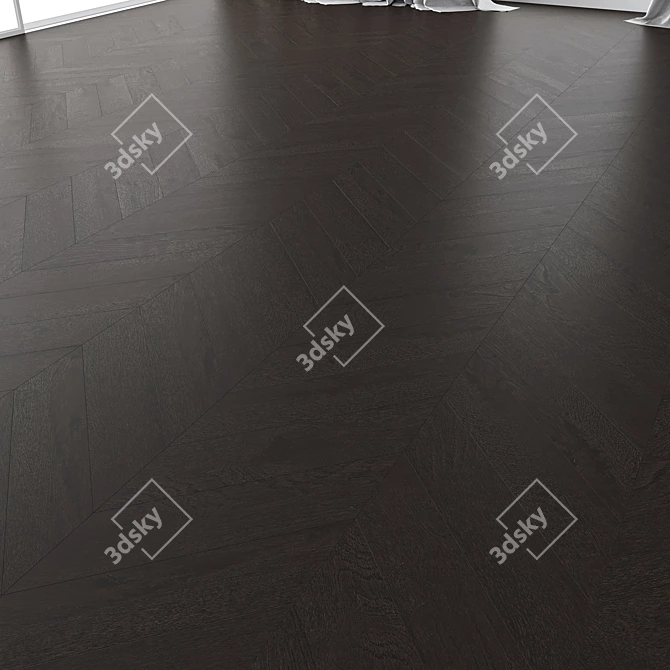 Premium Oak Parquet Set 4 - Black WWL 3D model image 3