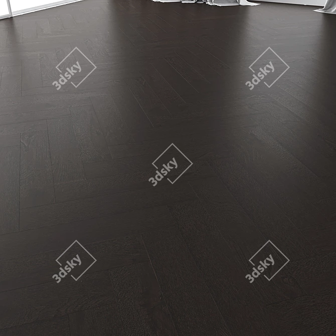 Premium Oak Parquet Set 4 - Black WWL 3D model image 4