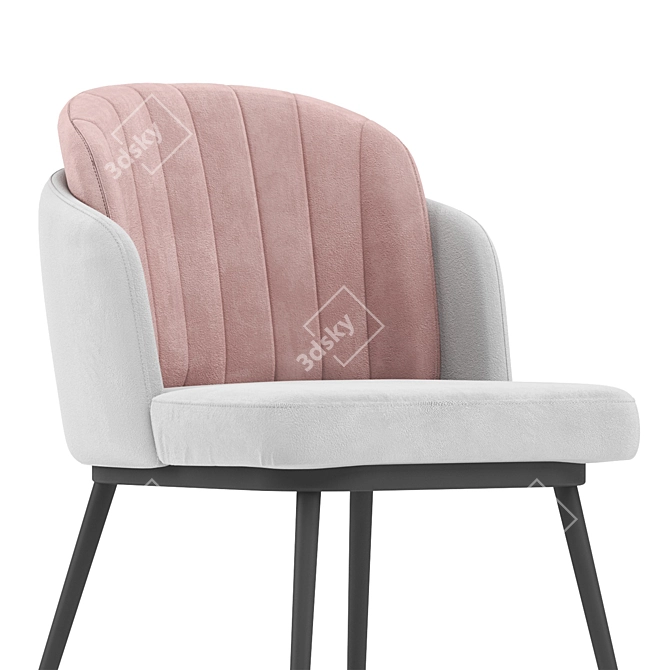 Velvet Two-Tone Penelope Chair 3D model image 3