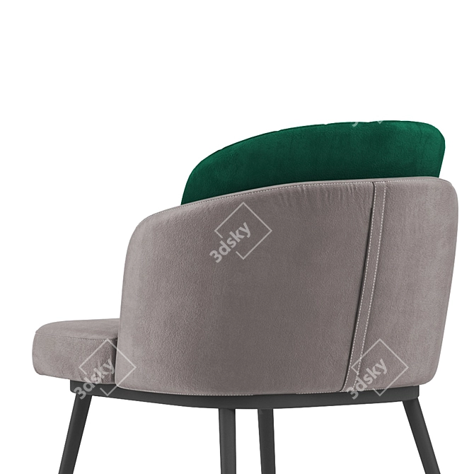 Velvet Two-Tone Penelope Chair 3D model image 4